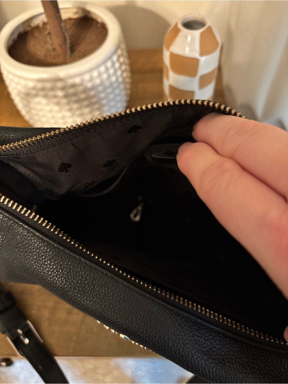 kate spade Black Pebble Leather Crossbody with Gold Logo - Picture 2 of 6